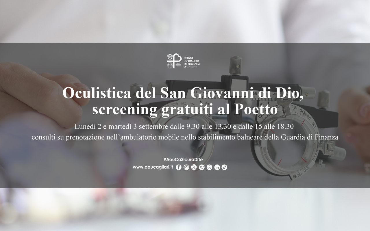 Oculistica del San Giovanni di Dio, screening gratuiti al Poetto