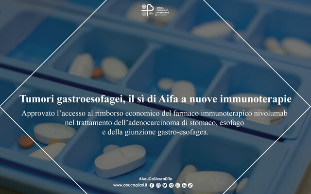 Tumori gastroesofagei, il sì di Aifa a nuove immunoterapie