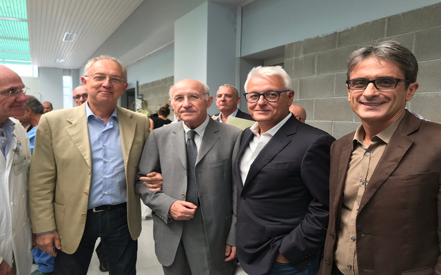 Angelo Nicolosi assieme ai vertici aziendali: Giorgio Sorrentino, Nazareno Pacifico, Vincenzo Serra