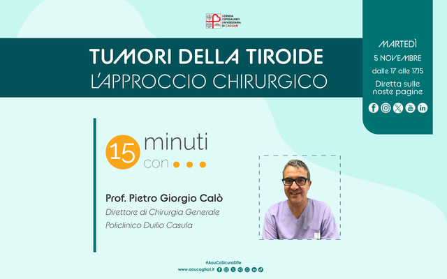 I tumori della tiroide e l’approccio chirurgico. Se ne parla martedì con i consigli dell’esperto nella puntata di “15 minuti con…”