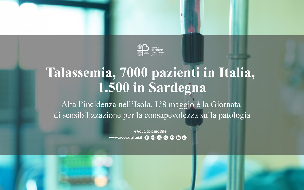 Talassemia, in Italia su 7mila pazienti oltre 1.500 sono sardi