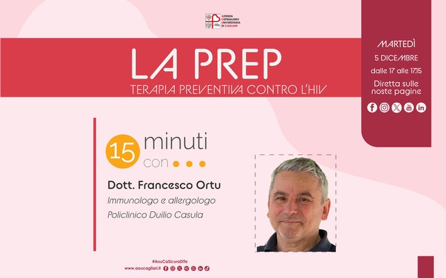 La PrEP, terapia preventiva contro l’infezione da HIV. Se ne parla martedì con i consigli dell’esperto nella puntata di “15 minuti con…”